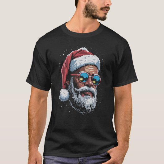 Afro-Amerikaanse Kerst Pyjama Kerstmis Afro Kerstm T-shirt (Voorkant)
