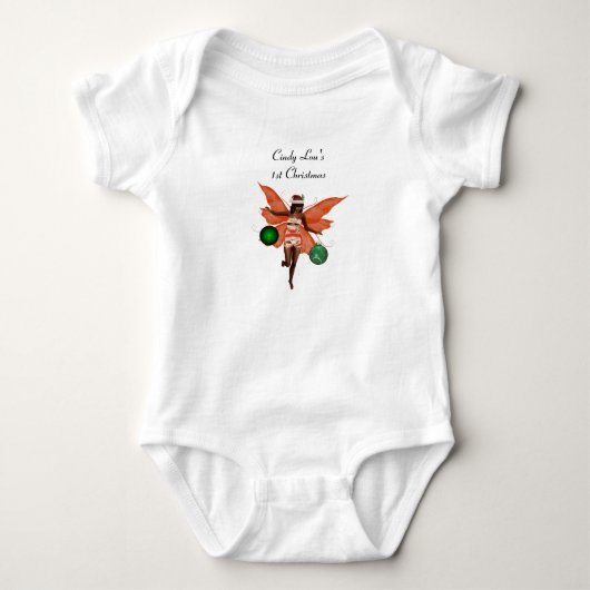 Afro-Amerikaanse Kerstfee Baby Bodysuit (Voorkant)