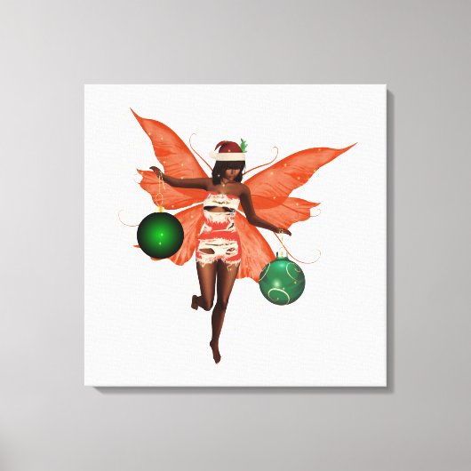 Afro-Amerikaanse Kerstfee Canvas Wall Art (Voorkant)