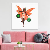 Afro-Amerikaanse Kerstfee Canvas Wall Art (Insitu (Woonkamer))