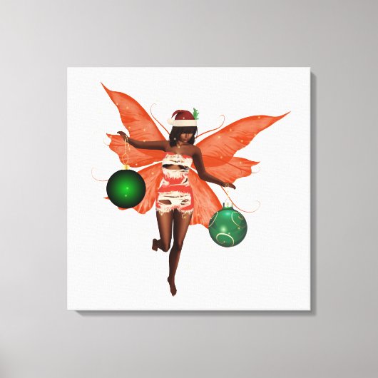 Afro-Amerikaanse Kerstfee Canvas Wall Art Afdruk (Voorkant)