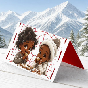 Afro-Amerikaanse kerstkaart Kaart