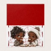 Afro-Amerikaanse kerstkaart Kaart (Buitenkant ongevouwen)