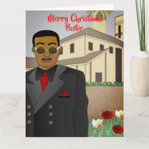 Afro-Amerikaanse kerstkaart voor een dominee Kaart