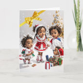 Afro-Amerikaanse Kerstkaart voor kinderen Kaart (Voorkant)