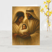 Afro-Amerikaanse Kerstkaart | Zwarte Kerst Kaart (Gele Bloem)
