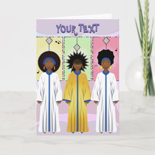 Afro-Amerikaanse kerstliedjeszangers zingen kerstl Feestdagen Kaart (Voorkant)