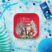 Afro-Amerikaanse Kerstman Borden - 8 PK Papieren Bordje (Feest)