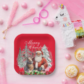 Afro-Amerikaanse Kerstman Borden - 8 PK Papieren Bordje (Feest)