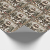 Afro-Amerikaanse Kerstman bos Kerstmis Cadeaupapier (Hoek)