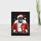 Afro-Amerikaanse Kerstman Cool Black Afro K Kaart (Voorkant)
