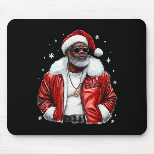 Afro-Amerikaanse Kerstman Cool Black Afro K Muismat (Voorkant)