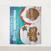 Afro-Amerikaanse Kerstman en mevrouw Claus Kerst Wandkleed (Voorkant)