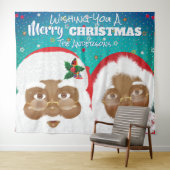 Afro-Amerikaanse Kerstman en mevrouw Claus Kerstmi Wandkleed (In Situ (horizontaal))