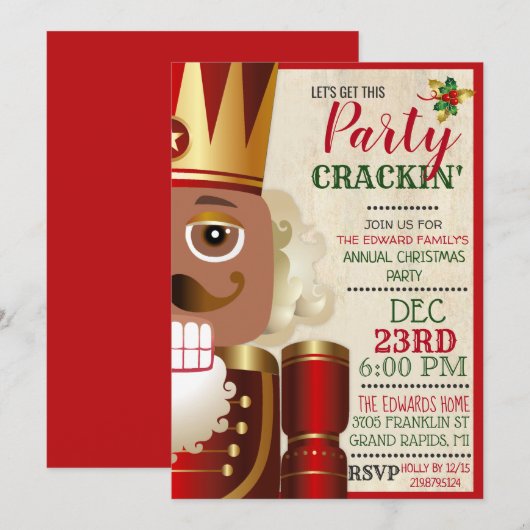 Afro-Amerikaanse Kerstman Holiday Kaart (Voorkant / Achterkant)