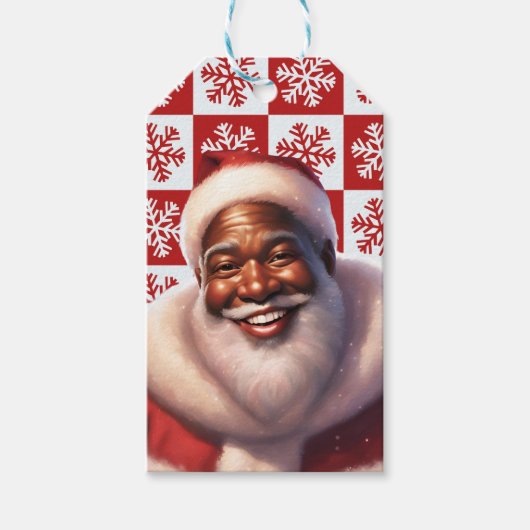 Afro-Amerikaanse kerstman Jolly, Cadeaulabel (Voorkant)