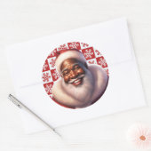 Afro-Amerikaanse kerstman Jolly, Ronde Sticker (Envelop)
