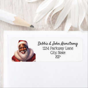 Afro-Amerikaanse kerstman Jolly Santa Claus Etiket