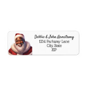 Afro-Amerikaanse kerstman Jolly Santa Claus Etiket (Voorkant)