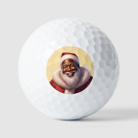 Afro-Amerikaanse kerstman Jolly Santa Claus Golfballen (Voorkant)