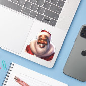 Afro-Amerikaanse kerstman Jolly, Sticker (Laptop met iPhone)