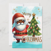Afro-Amerikaanse kerstman Kaart (Voorkant)