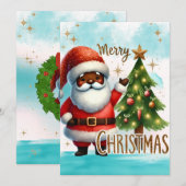 Afro-Amerikaanse kerstman Kaart (Voorkant / Achterkant)