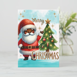 Afro-Amerikaanse kerstman Kaart