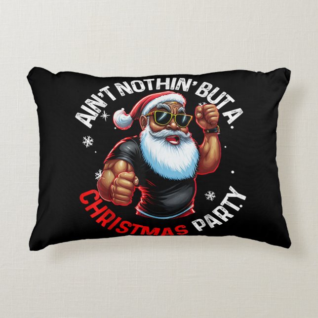 Afro-Amerikaanse kerstman kerst pyjama Accent Kussen (Voorkant)