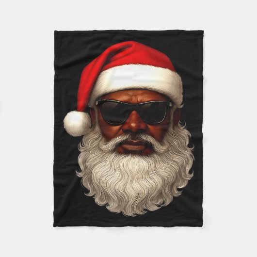 Afro-Amerikaanse Kerstman Kerst Pyjama Cool Zwart Fleece Deken (Voorkant)