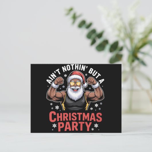 Afro-Amerikaanse kerstman kerst pyjama Feestdagenkaart (Staand voorkant)