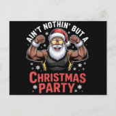 Afro-Amerikaanse kerstman kerst pyjama Feestdagenkaart (Voorkant)