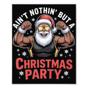 Afro-Amerikaanse kerstman kerst pyjama Foto Afdruk