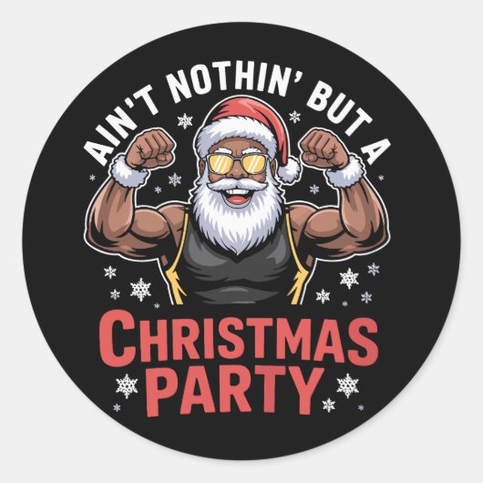 Afro-Amerikaanse kerstman kerst pyjama Ronde Sticker (Voorkant)