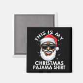 Afro-Amerikaanse kerstman kerst pyjama shirt Magneet (Voorkant / Achterkant)