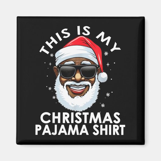 Afro-Amerikaanse kerstman kerst pyjama shirt Magneet (Voorkant)