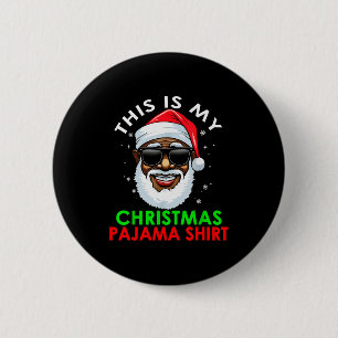 Afro-Amerikaanse kerstman kerst pyjama shirt Ronde Button 5,7 Cm