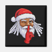 Afro-Amerikaanse kerstman kerstfeest decoratie Magneet (Voorkant)
