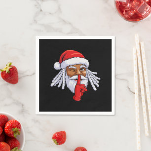 Afro-Amerikaanse kerstman kerstfeest decoratie Servet