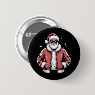 Afro-Amerikaanse Kerstman Kerstmis Pyjama Cool Zwa Ronde Button 5,7 Cm