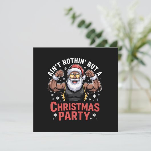 Afro-Amerikaanse kerstman kerstpyjama Feestdagenkaart (Staand voorkant)