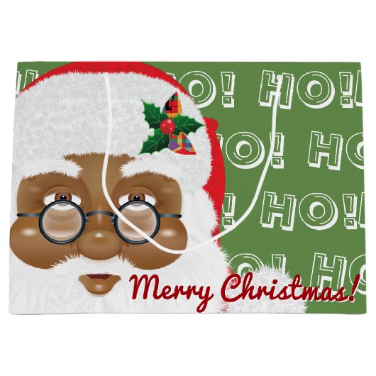 Afro-Amerikaanse Kerstman Kerstvakantie Groot Cadeauzakje (Voorkant)