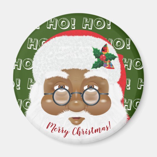 Afro-Amerikaanse Kerstman Kerstvakantie Magneet (Voorkant)