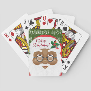 Afro-Amerikaanse Kerstman Kerstvakantie Pokerkaarten