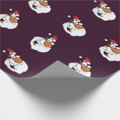 Afro-Amerikaanse Kerstman maakt stoute lijst Cadeaupapier (Hoek)