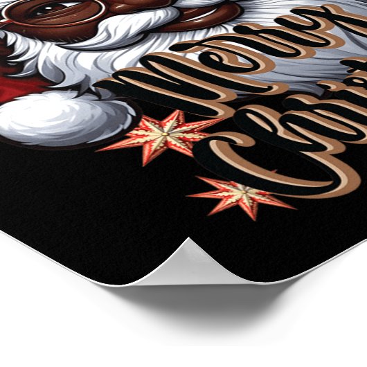 Afro-Amerikaanse Kerstman Pyjama Black X-ma Poster (Hoek)