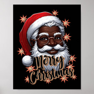 Afro-Amerikaanse Kerstman Pyjama Black X-ma Poster