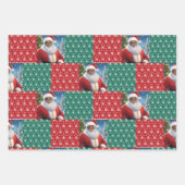 Afro-Amerikaanse Kerstman Sneeuw in Rood & Groen Inpakpapier Vel (Voorkant 2)