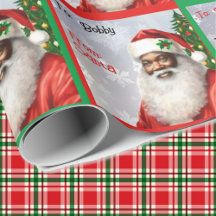 Afro-Amerikaanse Kerstman Voeg de naam van het kin