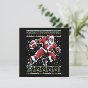 Afro-Amerikaanse Kerstman Voetbal Verschrikkelijke Feestdagenkaart